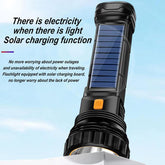 Solar Rechargeable Multi Function 1000 Lumens LED Flashlight with Emergency-TI00775-Veeddydropshipping
